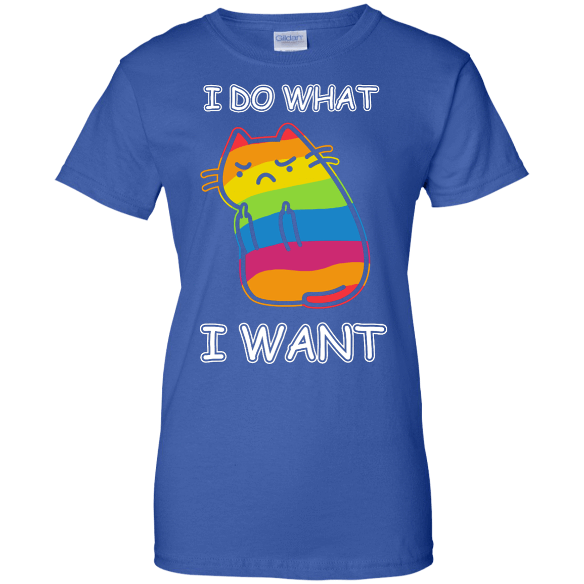 Rainbow Cat I Do What I Want-T-Shirt & Hoodie-Women's T-Shirt-Royal