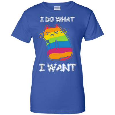 Rainbow Cat I Do What I Want-T-Shirt & Hoodie-Women's T-Shirt-Royal