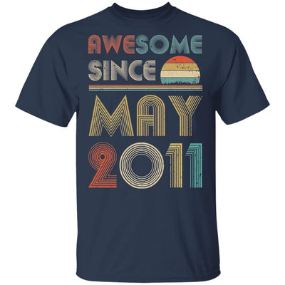 Awesome Since May 2011 Vintage 10th Birthday Gifts Youth-Youth Shirt-Youth T-Shirt-Navy