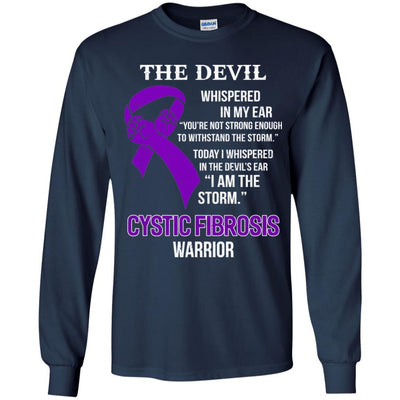 I Am The Storm Support Cystic Fibrosis Awareness Warrior Gift Youth-Youth Shirt-Youth Long Sleeve T-Shirt-Navy