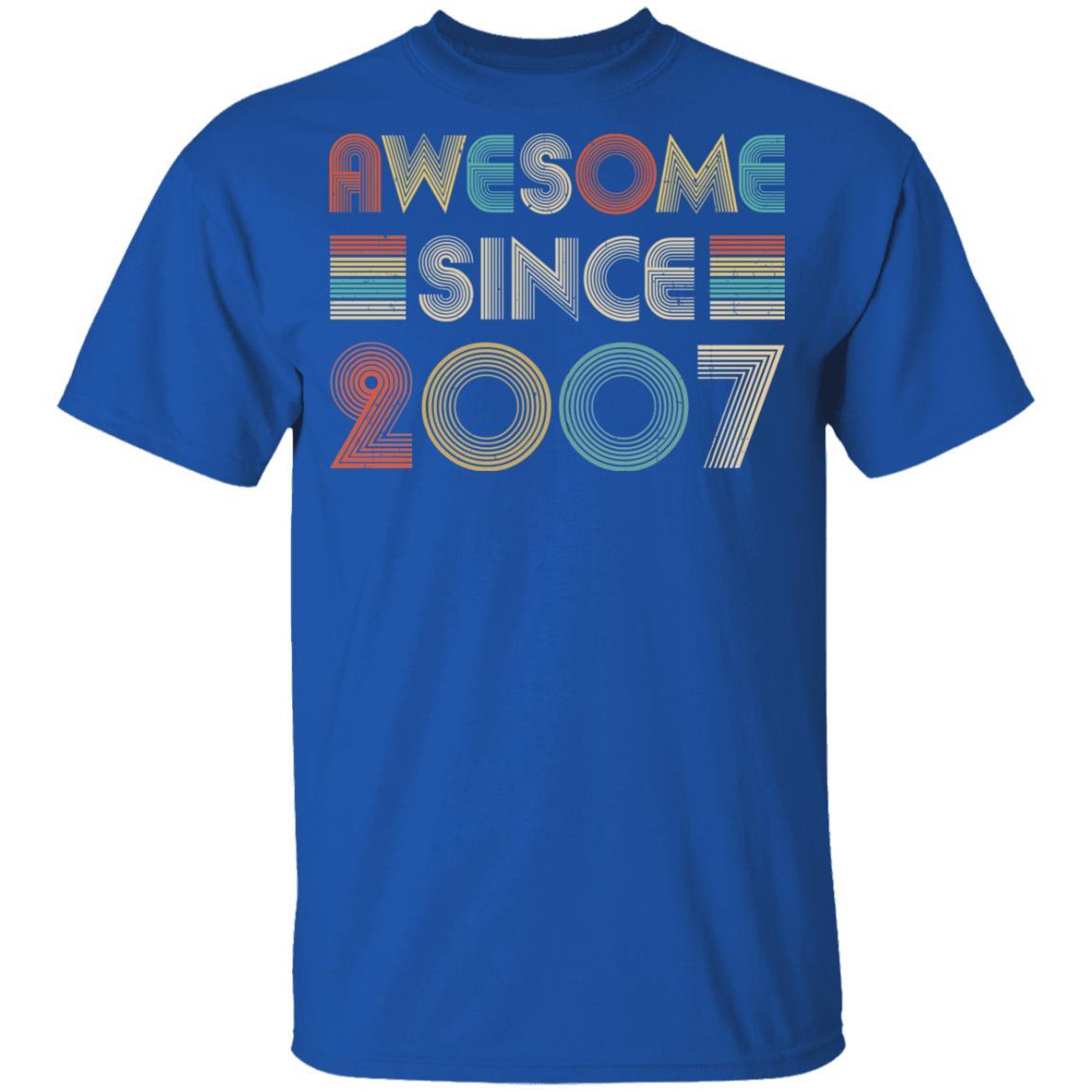 Awesome Since 2007 14th Birthday Gifts-T-Shirt & Hoodie-Youth T-Shirt-Royal