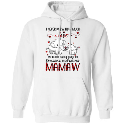 Someone Called Me Mamaw Elephant Red Plaid Mother's Day-T-Shirt & Hoodie-Pullover Hoodie-White