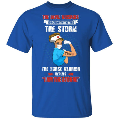 The Female Nurse Warrior Replies I Am The Storm Nursing Gift-T-Shirt & Hoodie-Classic T-Shirt-Royal