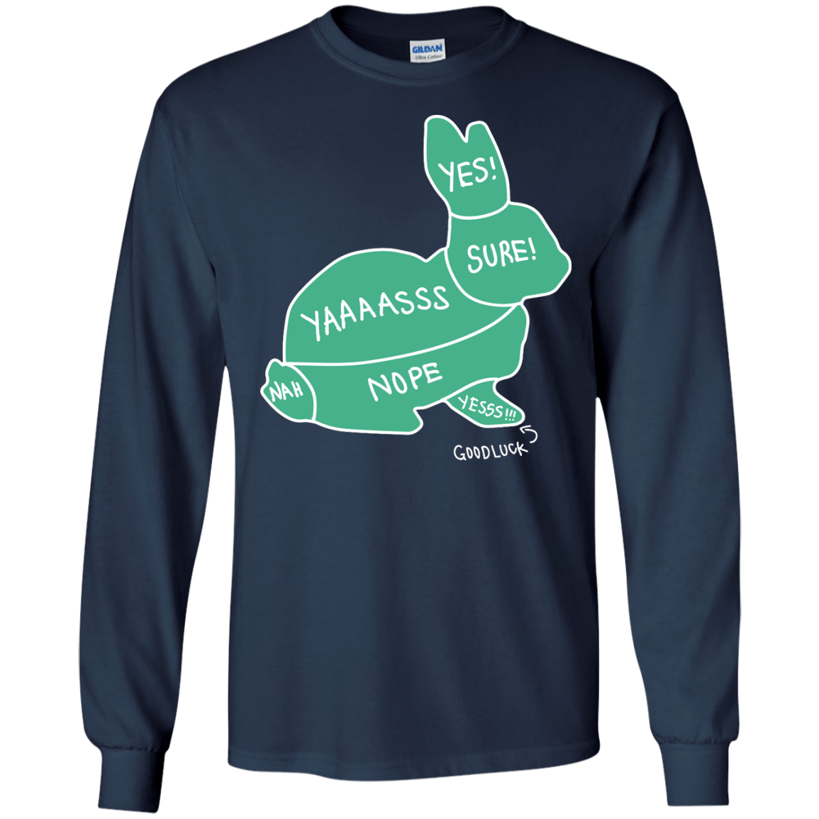 Proper way to pet a Rabbit lover-T-Shirt & Hoodie-Long Sleeve T-Shirt-Navy