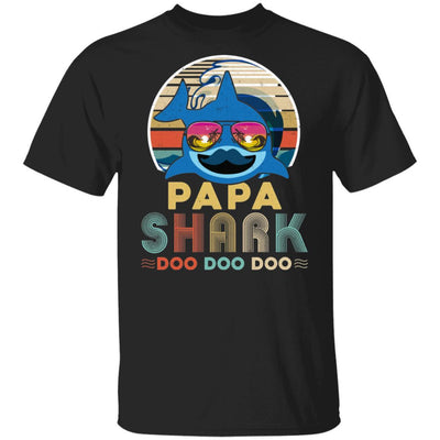 Retro Vintage Papa Shark Doo Doo Doo-T-Shirt & Hoodie-Classic T-Shirt-Black