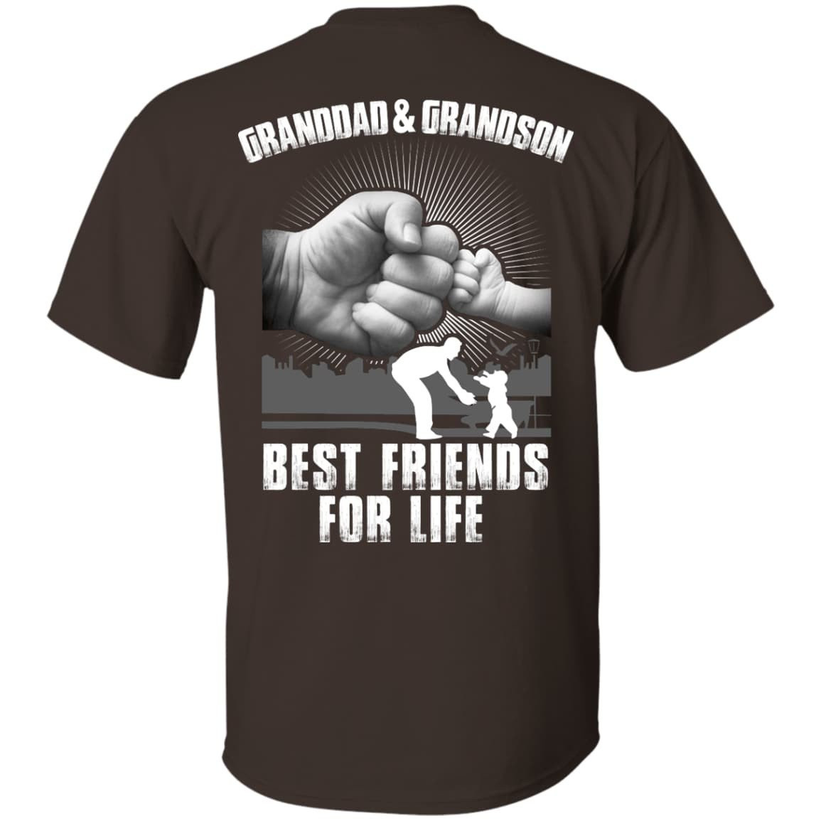 Granddad And Grandson Best Friends For Life-T-Shirt & Hoodie-Classic T-Shirt-Dark Chocolate