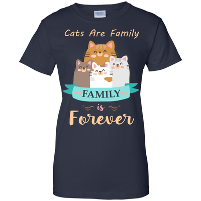 Cats Are Family Family Is Forever-T-Shirt & Hoodie-Women's T-Shirt-Navy