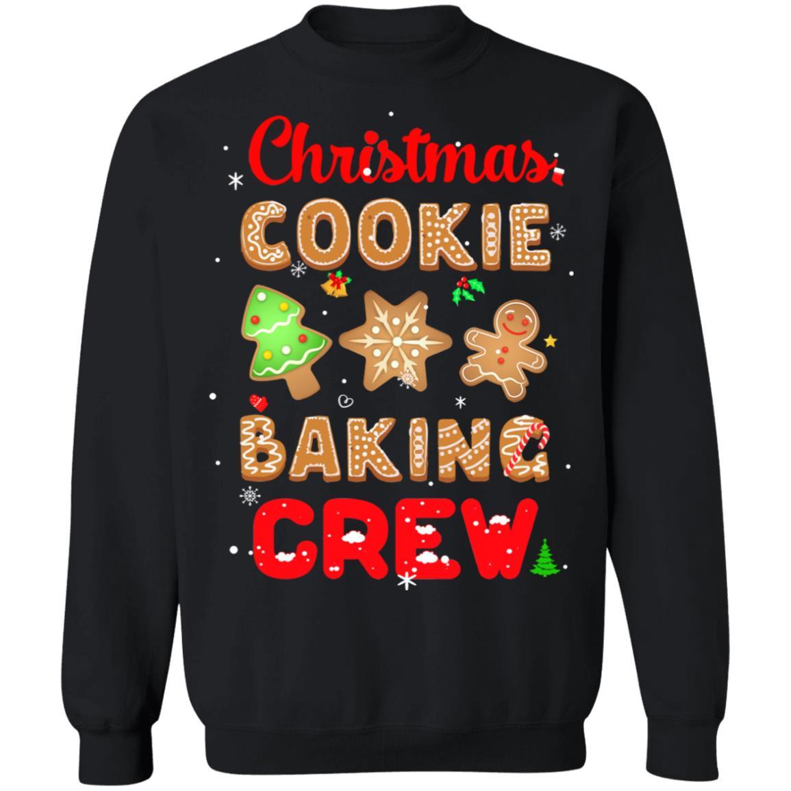 Christmas Baking Team Cookie Crew Bakers Gift-T-Shirt & Sweatshirt-Crewneck Sweatshirt-Black