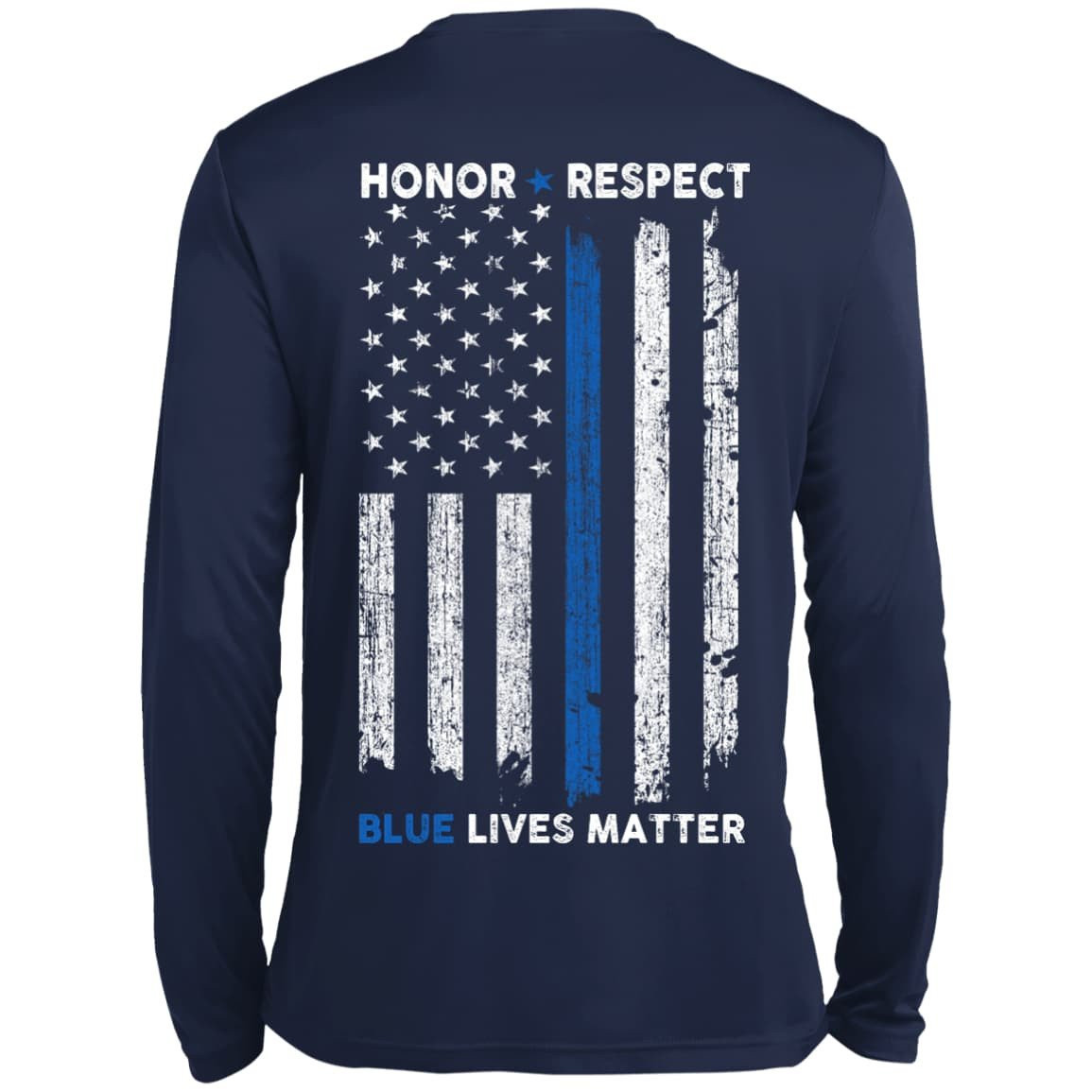 Honor and Respect Police Week-T-Shirt & Hoodie-Long Sleeve T-Shirt-Navy