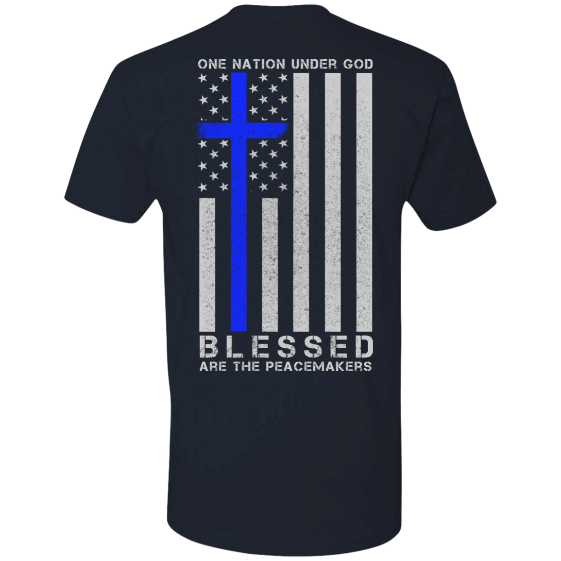 One Nation Under God Thin Blue Line-T-Shirt & Hoodie-Premium T-Shirt-Midnight Navy