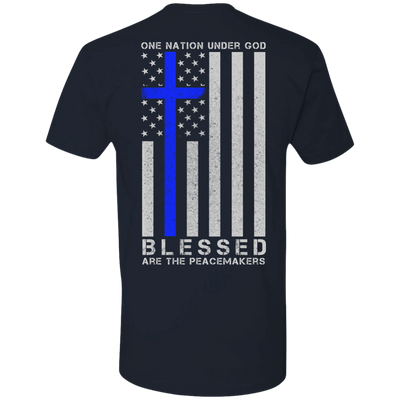 One Nation Under God Thin Blue Line-T-Shirt & Hoodie-Premium T-Shirt-Midnight Navy