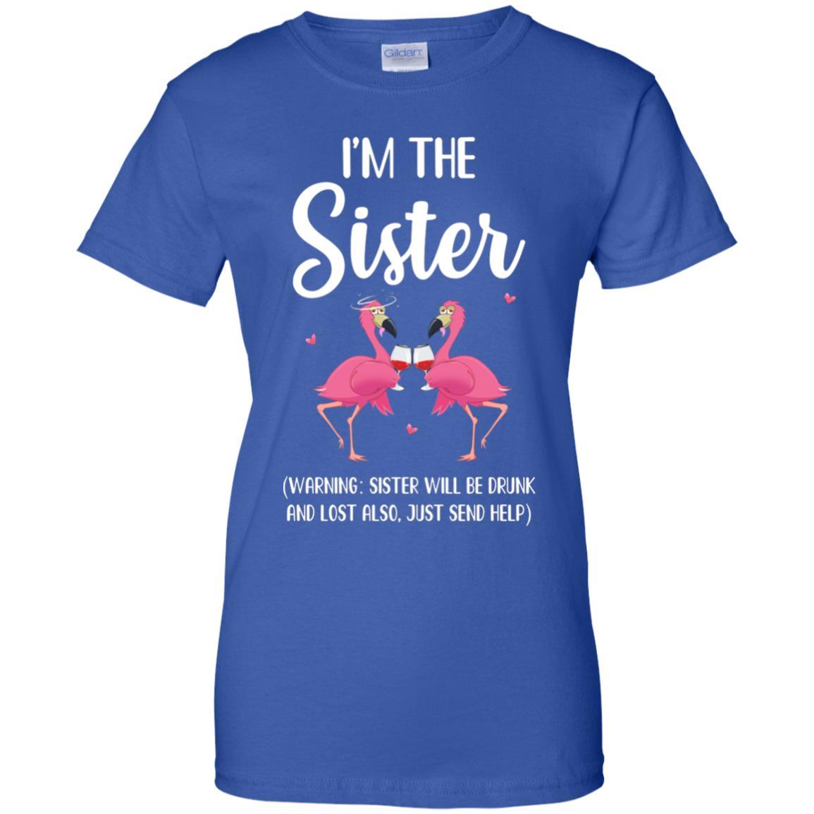 If I Lost Or Drunk Please Return To Sister Flamingo-T-Shirt & Tank Top-Women's T-Shirt-Royal