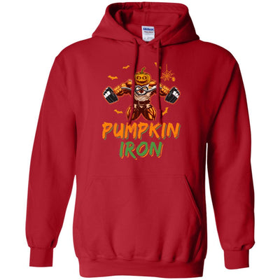 Halloween Gym Workout Pumpkin Iron Motivation For Men-T-Shirt & Hoodie-Pullover Hoodie-Red