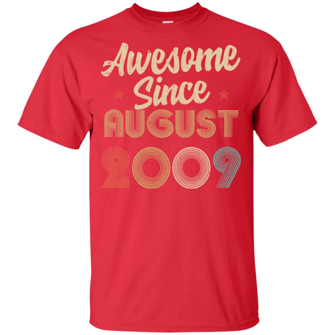 Awesome Since August 2009 Vintage 12th Birthday Gifts Youth-Youth Shirt-Youth T-Shirt-Red