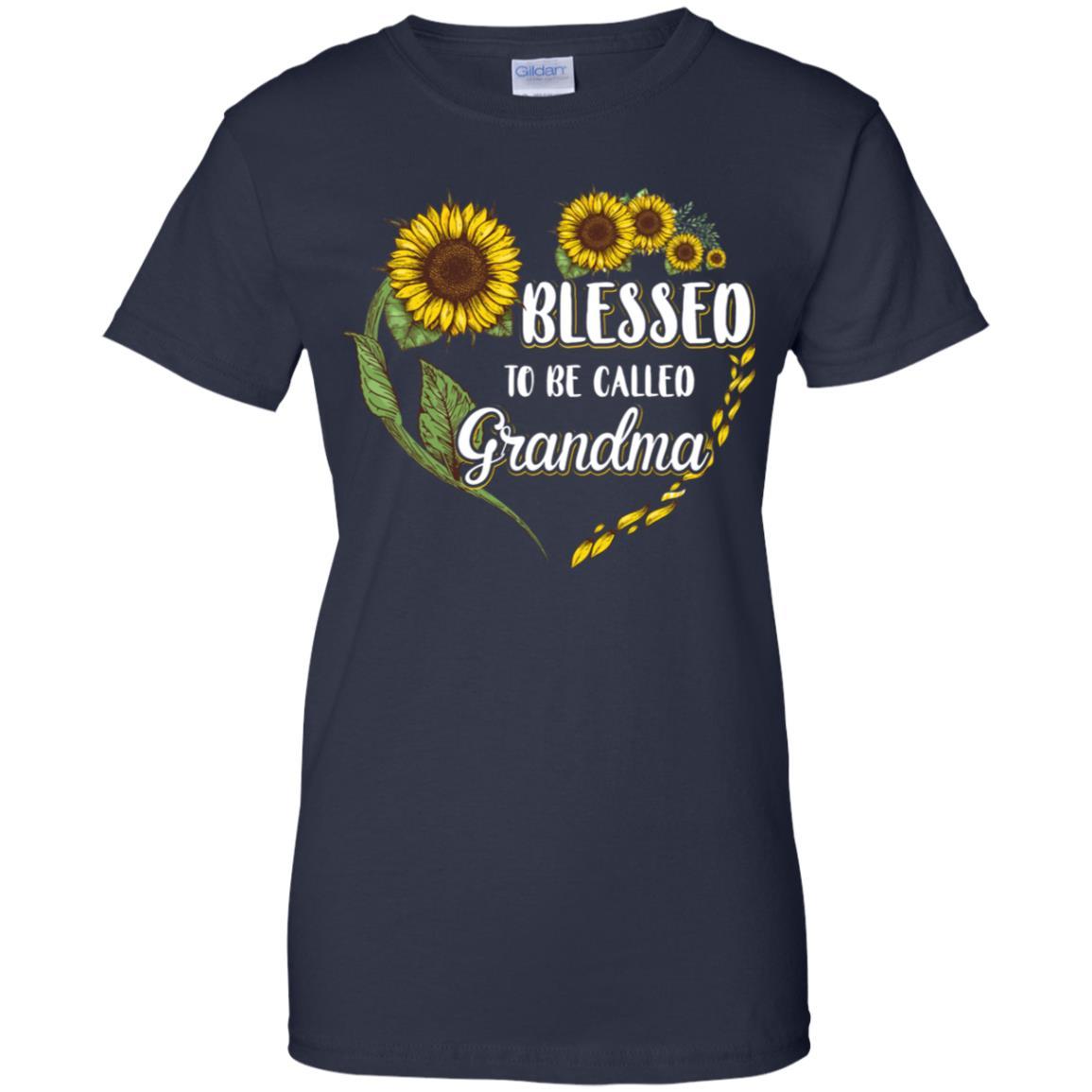 Blessed To Be Called Grandma Sunflower Mothers Day Gift-T-Shirt & Tank Top-Women's T-Shirt-Navy