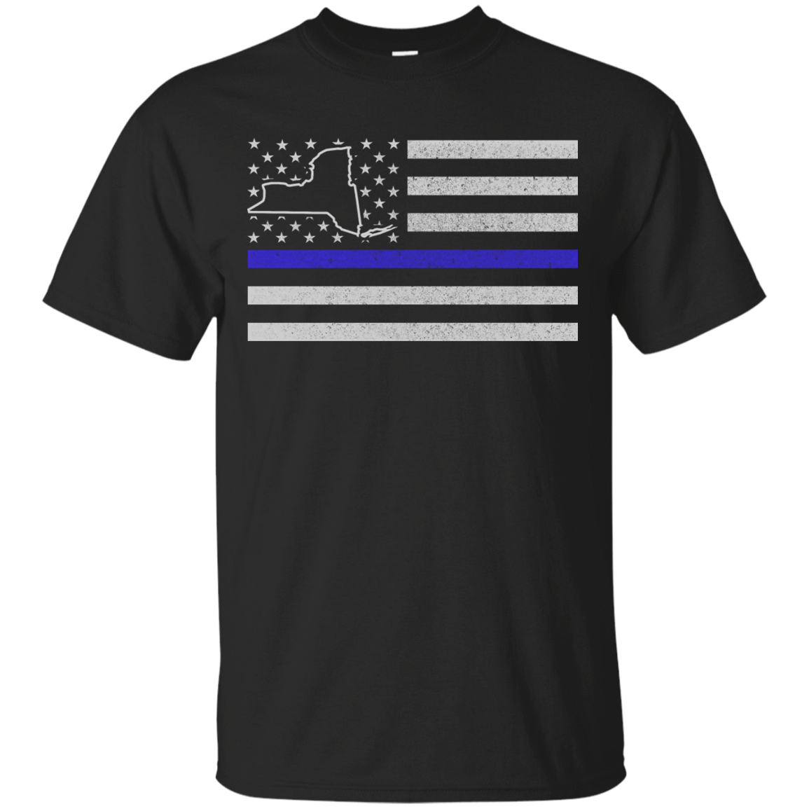 New York Thin Blue Line Police State-T-Shirt & Hoodie-Classic T-Shirt-Black