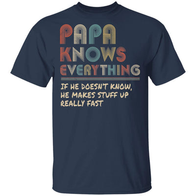 Papa Know Everything Vintage Papa Father's Day Gift-T-Shirt & Hoodie-Classic T-Shirt-Navy
