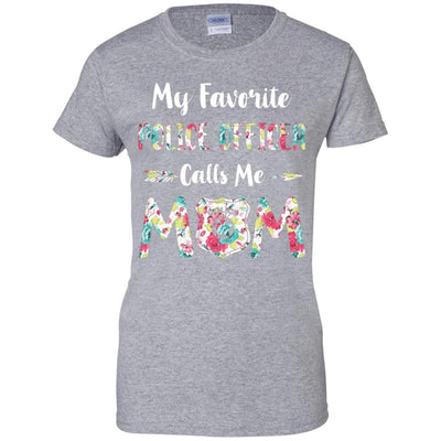 Floral My Favorite Police Officer Calls Me Mom Mothers Day Gift-T-Shirt & Hoodie-Women's T-Shirt-Sport Grey