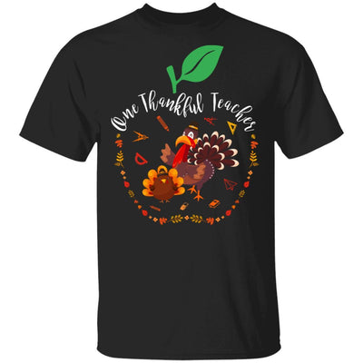 One Thankful Teacher Funny Thanksgiving Gift-T-Shirt & Sweatshirt-Classic T-Shirt-Black