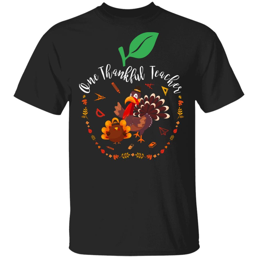 One Thankful Teacher Funny Thanksgiving Gift-T-Shirt & Sweatshirt-Classic T-Shirt-Black