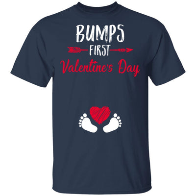 Bumps First Valentine's Day Cute Adorable Baby Pregnancy-T-Shirt & Hoodie-Classic T-Shirt-Navy
