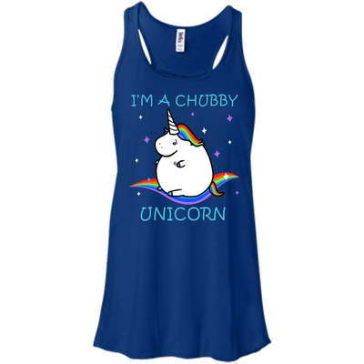 I'm A Chubby Unicorn-T-Shirt & Hoodie-Women's Flowy Racerback Tank-True Royal