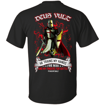 Knight Templar Deus Vult He Trains My Hands For War-T-Shirt & Hoodie-Classic T-Shirt-Black