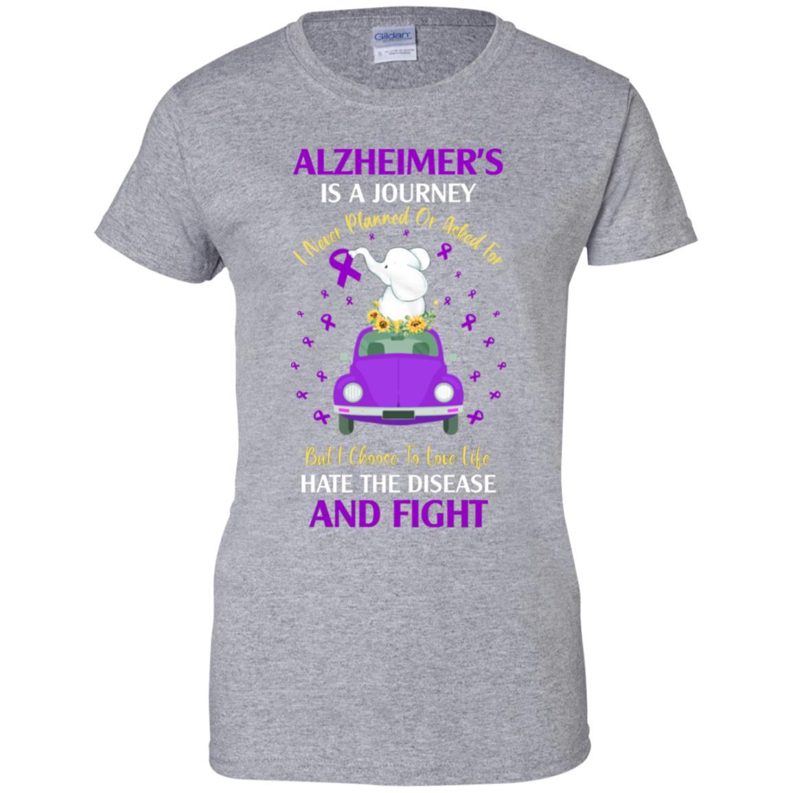 Alzheimer's Awareness Is A Journey-T-Shirt & Hoodie-Women's T-Shirt-Sport Grey