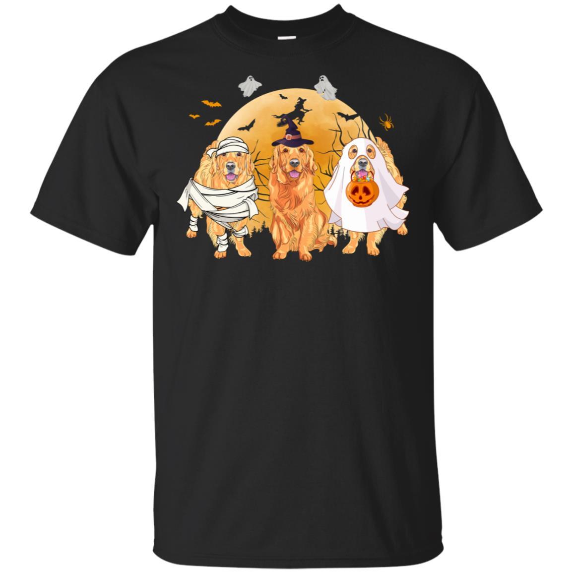 Golden Retriever Mummy Witch Dog Moon Ghosts Halloween