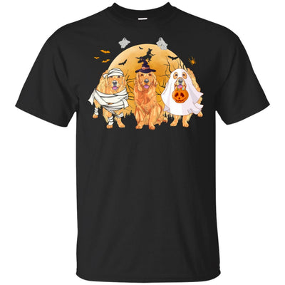 Golden Retriever Mummy Witch Dog Moon Ghosts Halloween-T-Shirt & Hoodie-Classic T-Shirt-Black