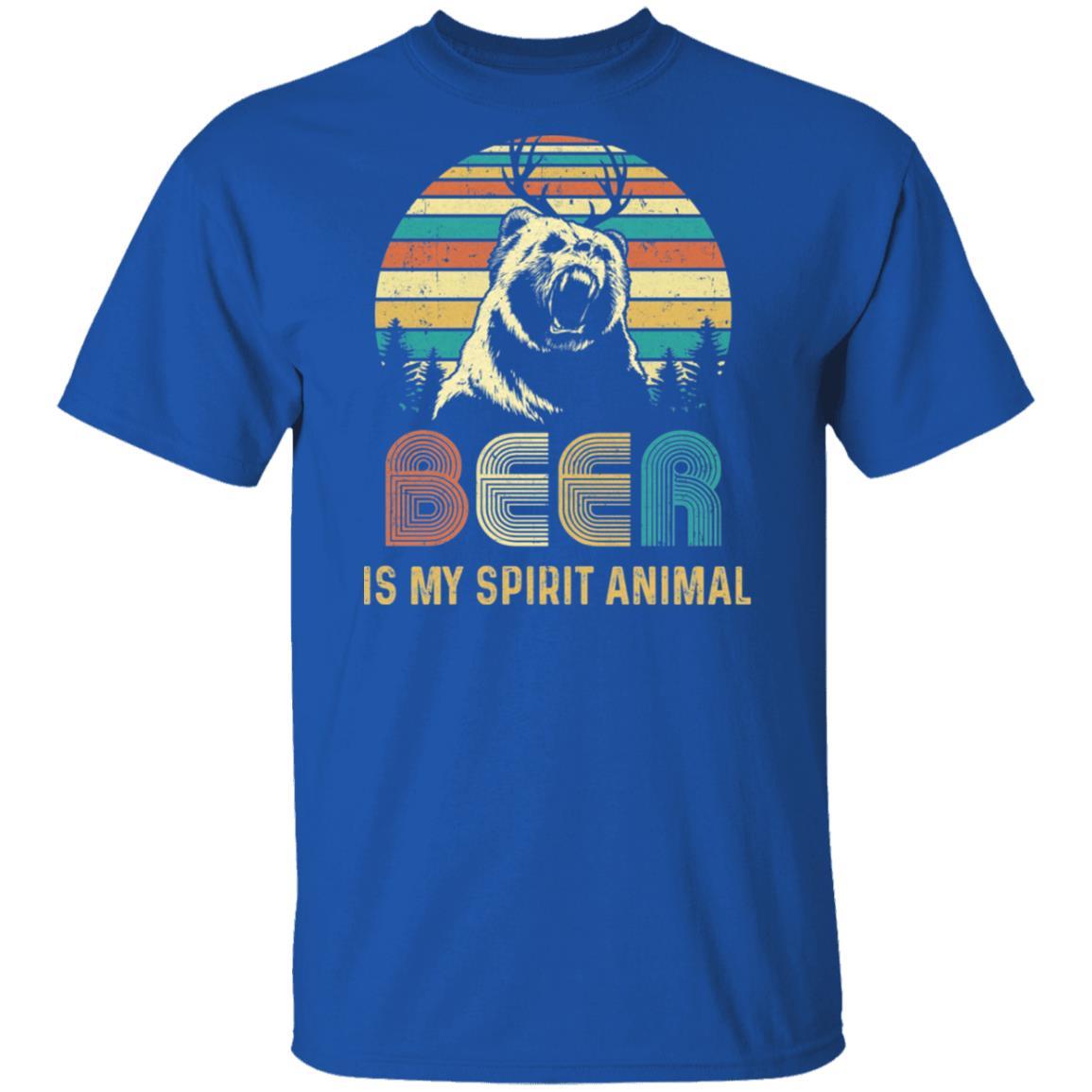 Beer Is My Spirit Animal Vintage Bear Lover Gifts-T-Shirt & Hoodie-Classic T-Shirt-Royal