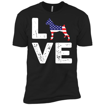 American Flag Dog Boxer Love-T-Shirt & Hoodie-Premium T-Shirt-Black