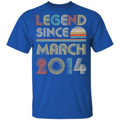 Legend Since March 2014 Vintage 7th Birthday Gifts Youth-Youth Shirt-Youth T-Shirt-Royal