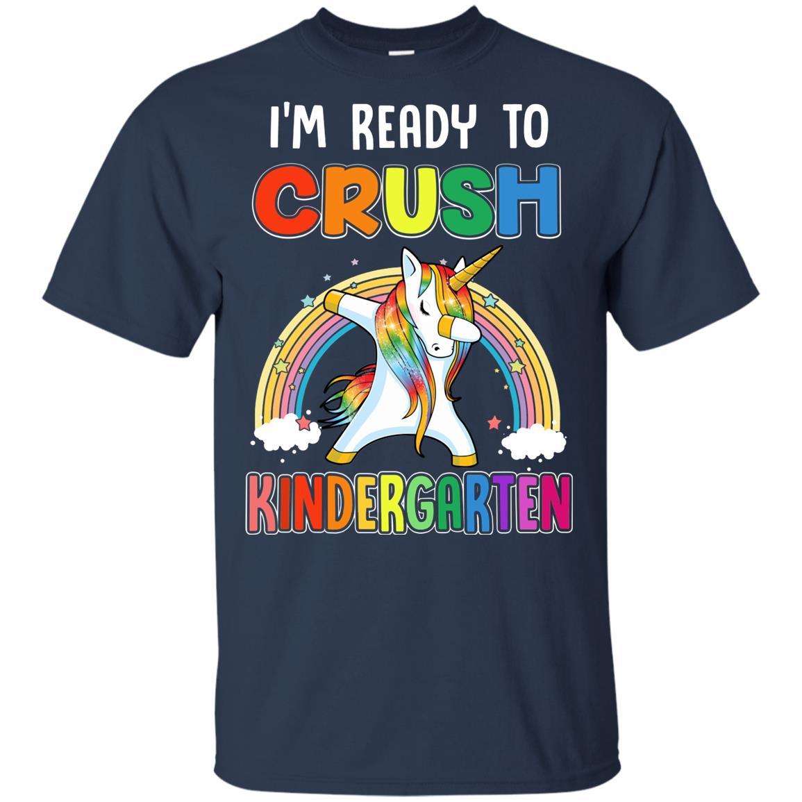 I'm Ready To Crush Kindergarte Unicorn Back To School Youth-Youth Shirt-Youth T-Shirt-Navy