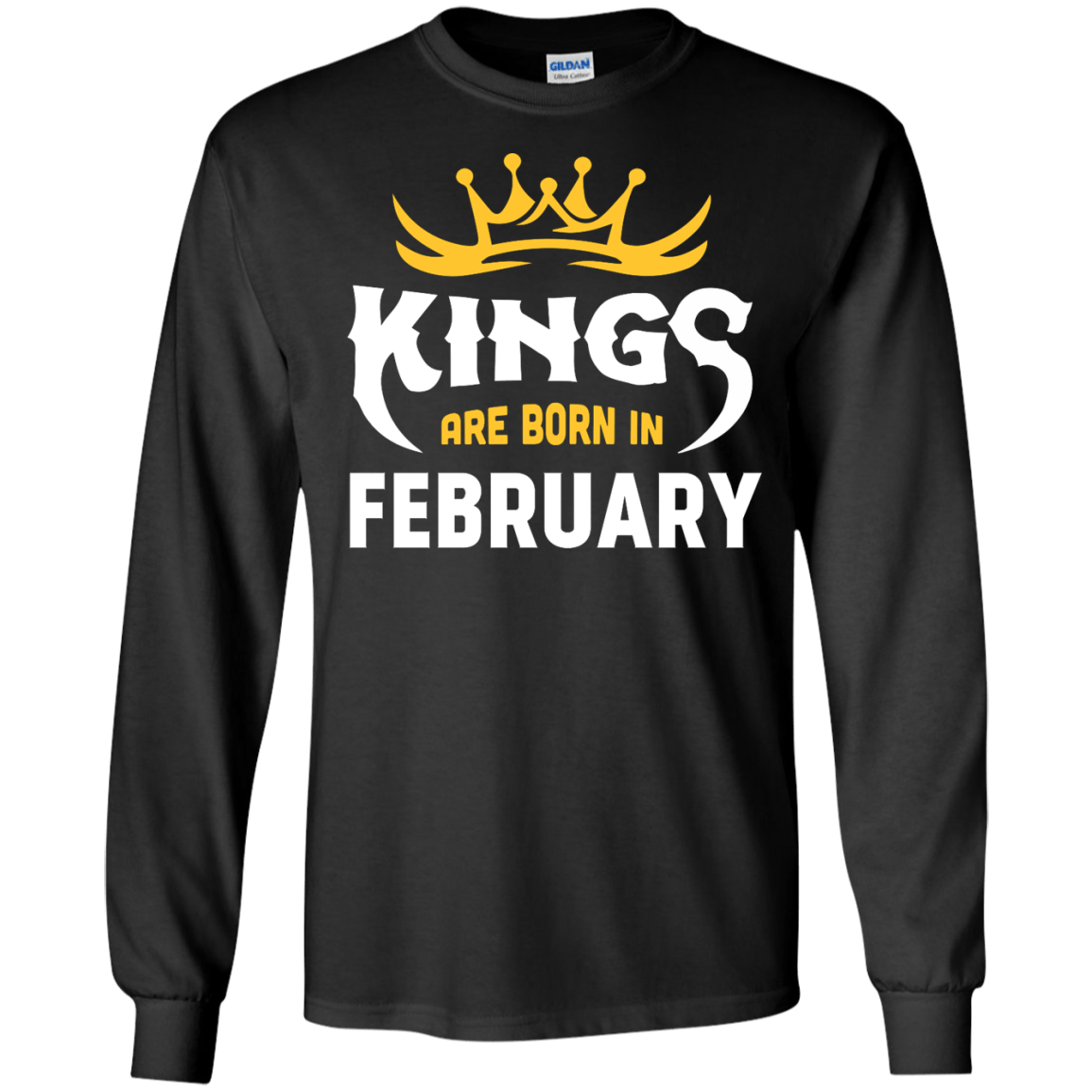 Kings Are Born In February-T-Shirt & Hoodie-Long Sleeve T-Shirt-Black