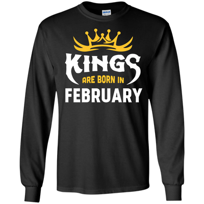 Kings Are Born In February-T-Shirt & Hoodie-Long Sleeve T-Shirt-Black