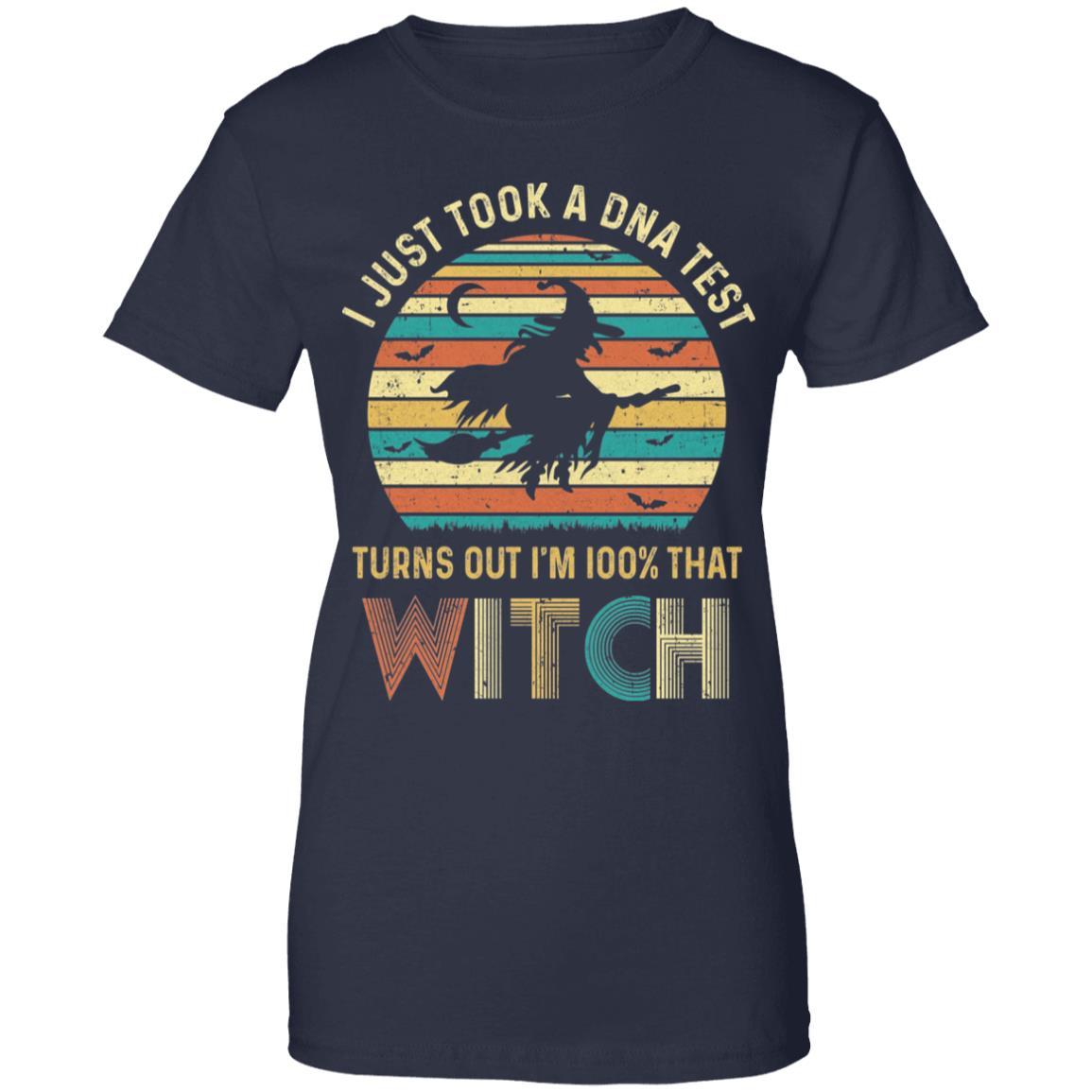 I Just Took A DNA Test Turns Out I'm 100% That Witch-T-Shirt & Tank Top-Women's T-Shirt-Navy
