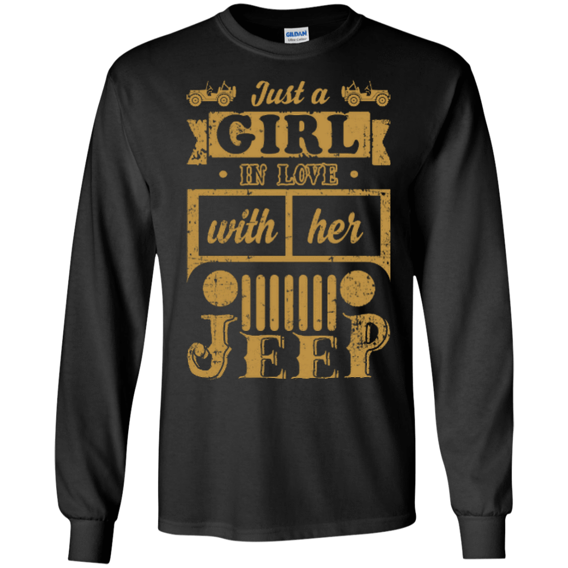 Just A Girl In Love With Her Jeep-T-Shirt & Hoodie-Long Sleeve T-Shirt-Black