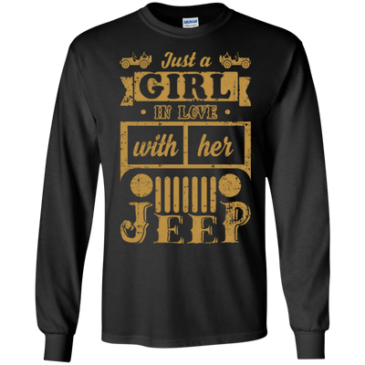 Just A Girl In Love With Her Jeep-T-Shirt & Hoodie-Long Sleeve T-Shirt-Black