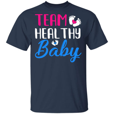 Gender Reveal Party Costume Team Healthy Baby Dad Mom Gift-T-Shirt & Hoodie-Classic T-Shirt-Navy