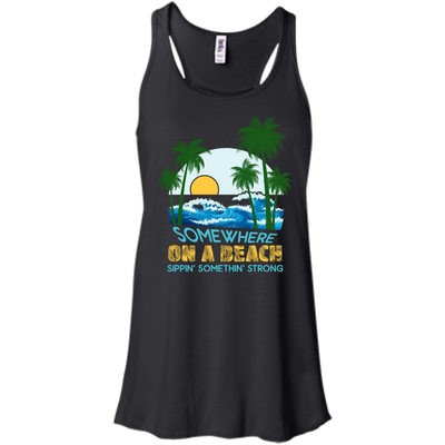 Somewhere On A Beach-T-Shirt & Hoodie-Women's Flowy Racerback Tank-Black