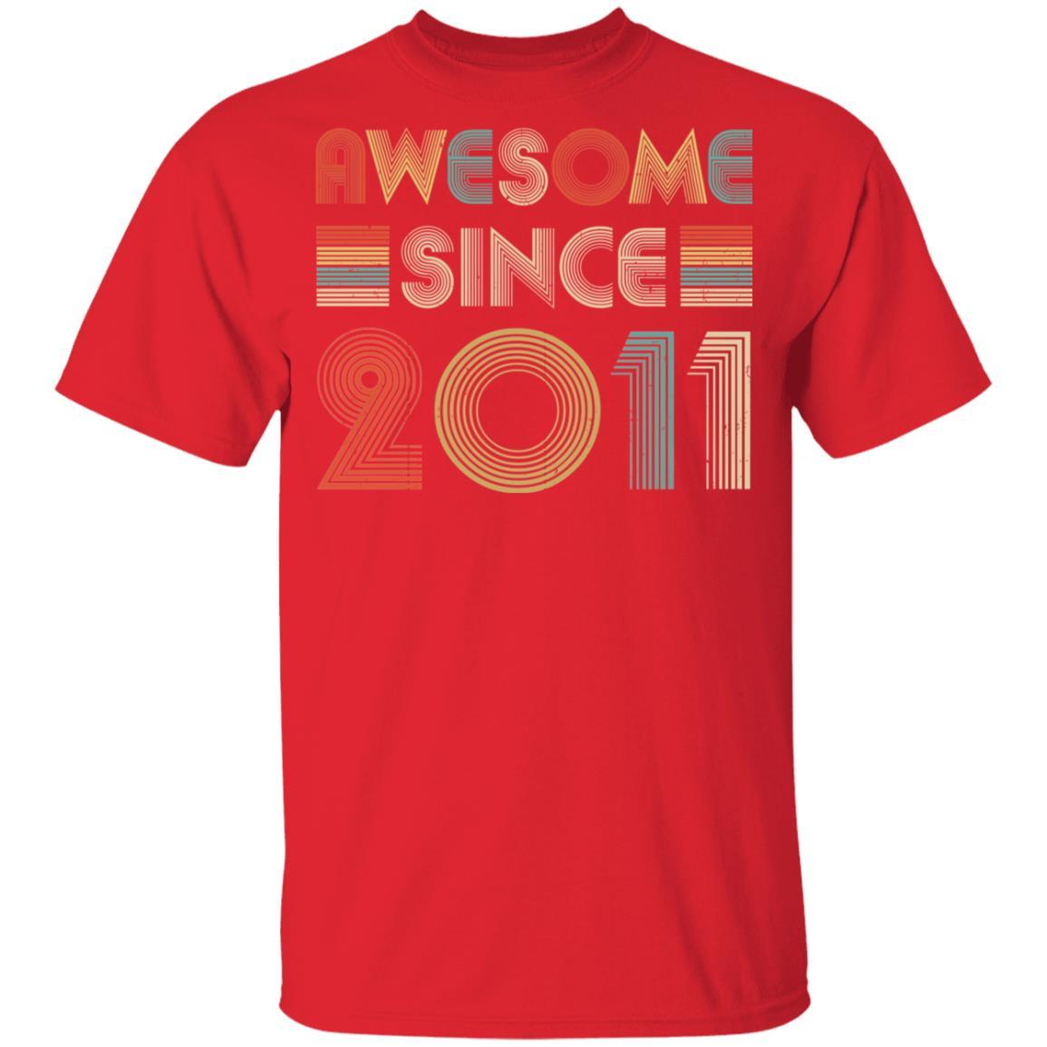 Awesome Since 2011 10th Birthday Gifts Youth-Youth Shirt-Youth T-Shirt-Red