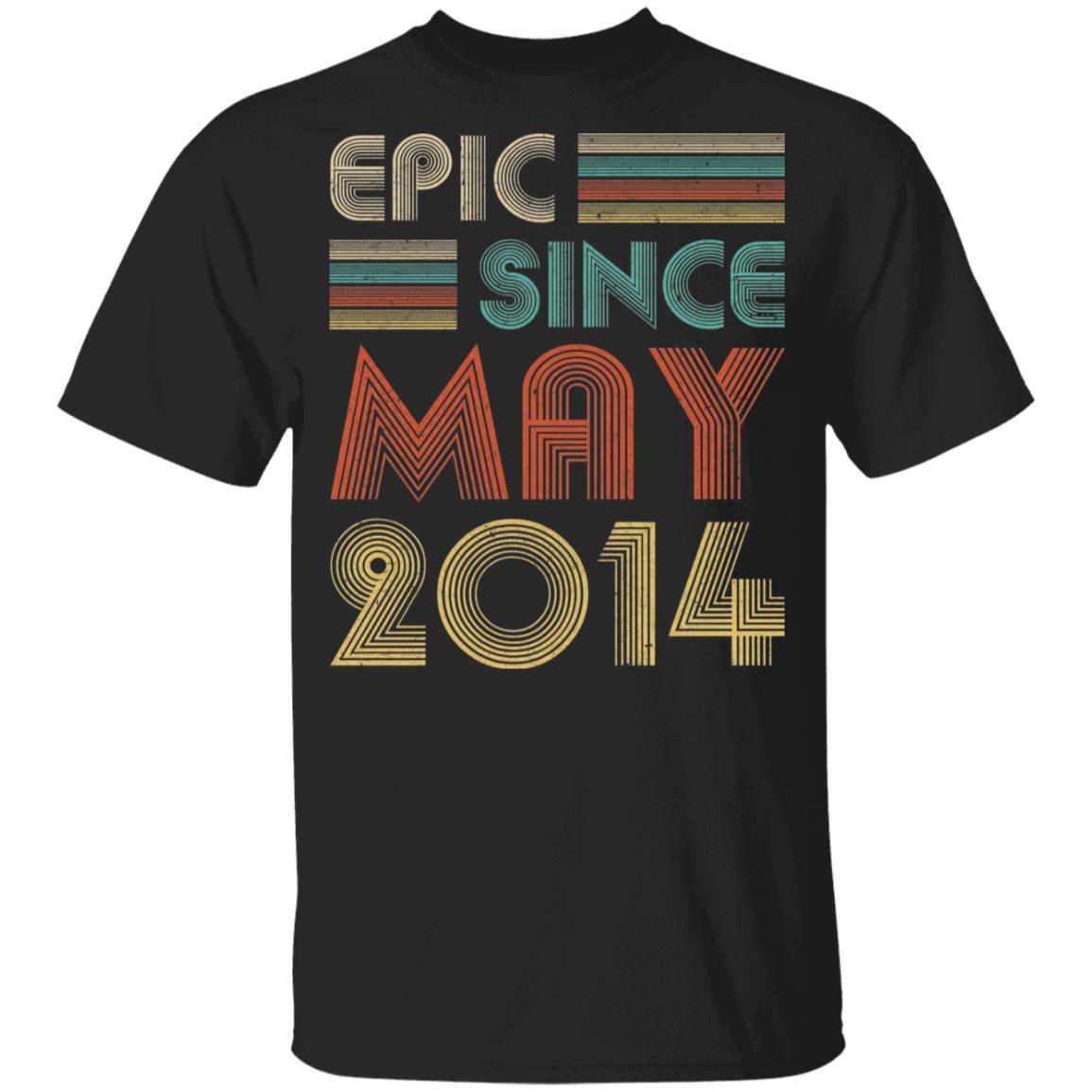 Epic Since May 2014 Vintage 7th Birthday Gifts Youth-Youth Shirt-Youth T-Shirt-Black