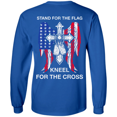 Stand For The Flag Kneel For The Cross-T-Shirt & Hoodie-Long Sleeve T-Shirt-Royal