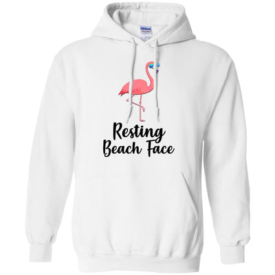 Resting Beach Face Flamingo Summer With Sunglasses-T-Shirt & Tank Top-Pullover Hoodie-White