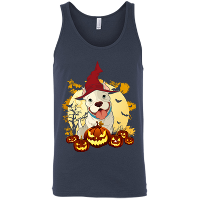 Pitbull Halloween Pumpkin-T-Shirt & Hoodie-Unisex Tank-Navy