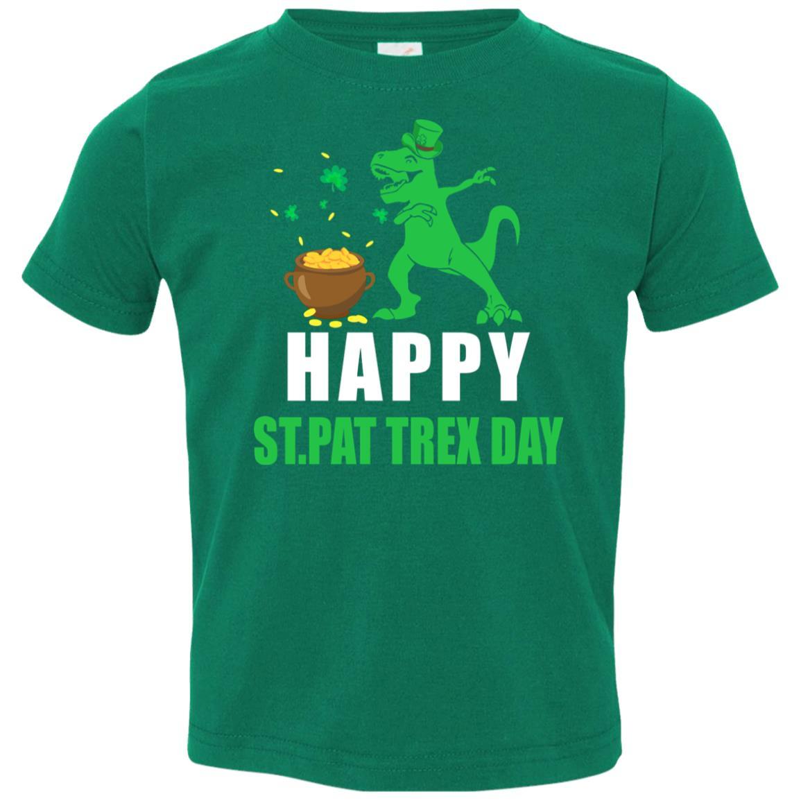 Happy St Pat T-Rex Day Dinosaur St Patrick's Day Youth-Youth Shirt-Toddler T-Shirt-Kelly
