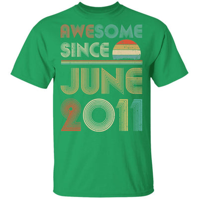 Awesome Since June 2011 Vintage 10th Birthday Gifts Youth-Youth Shirt-Youth T-Shirt-Irish Green