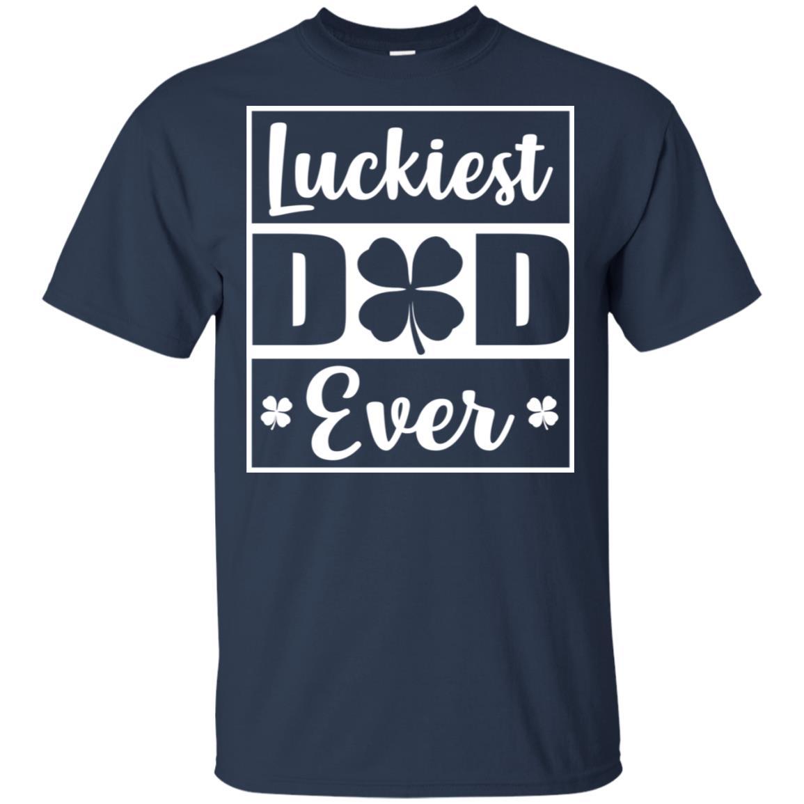 Luckiest Dad Ever St Patricks Day-T-Shirt & Hoodie-Classic T-Shirt-Navy