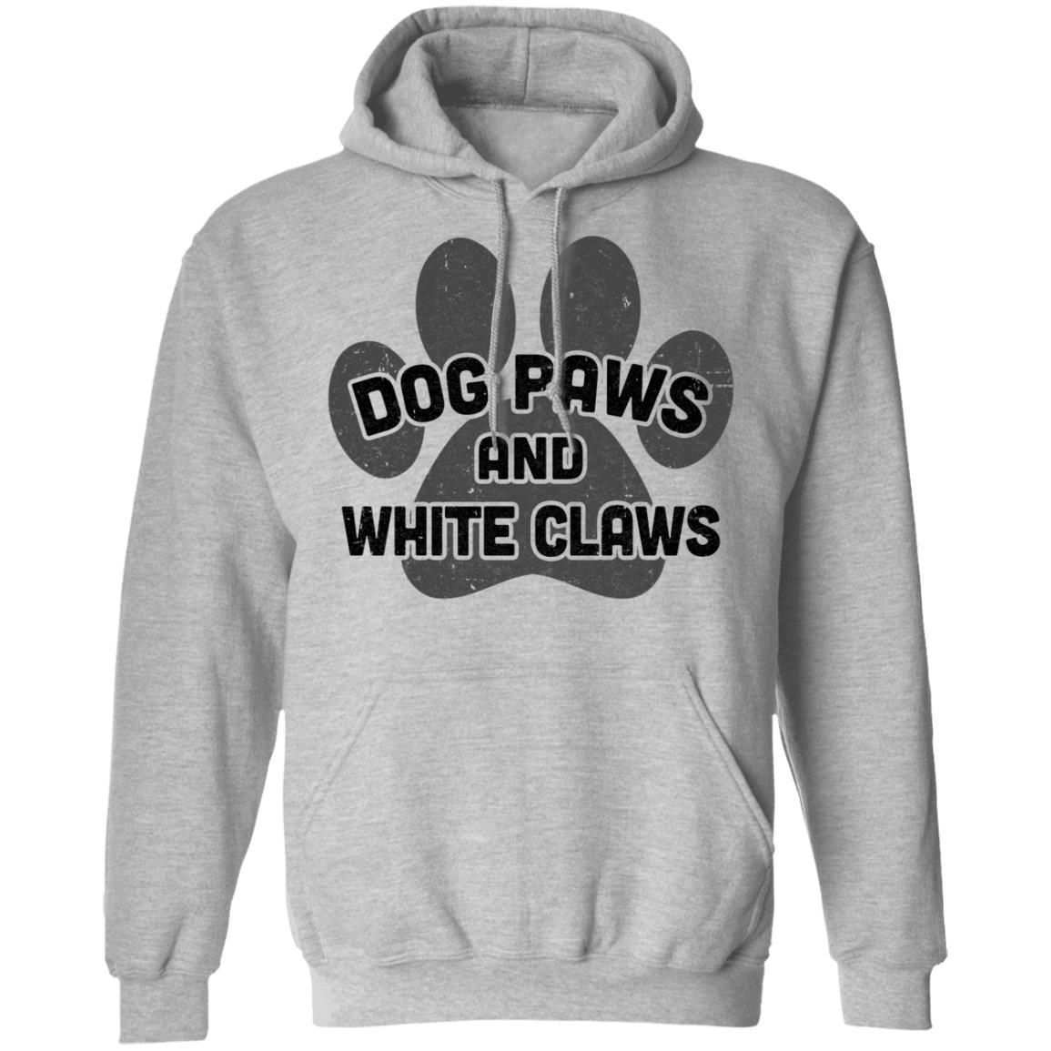 Dog Paws And White Claws Funny Cute Dog Lover-T-Shirt & Hoodie-Pullover Hoodie-Sport Grey